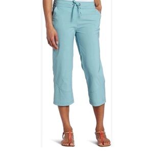 Prana Dusty Light Blue Cropped Capris  Lightweight Stretchy Quick Dry